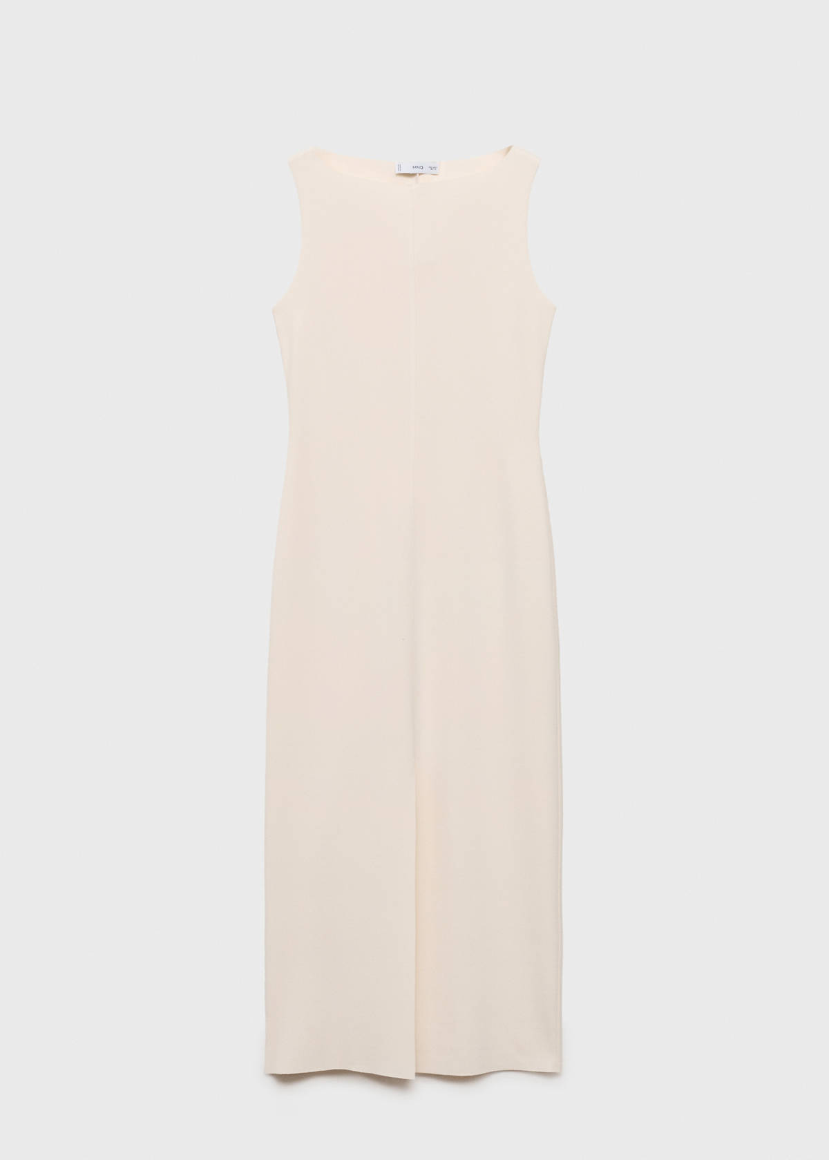 Boat-neck knitted dress — Ecru