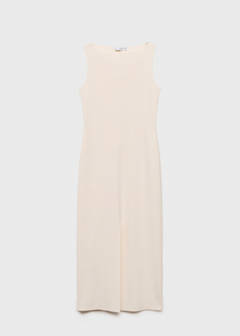 Boat-neck knitted dress — Ecru 6