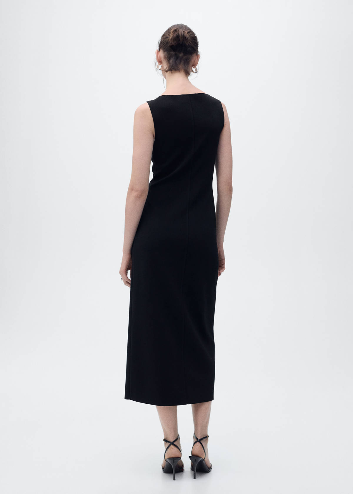 Boat-neck knitted dress — Black