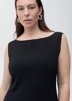 Boat-neck knitted dress — Black 6