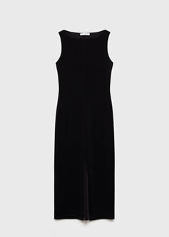 Boat-neck knitted dress — Black 8