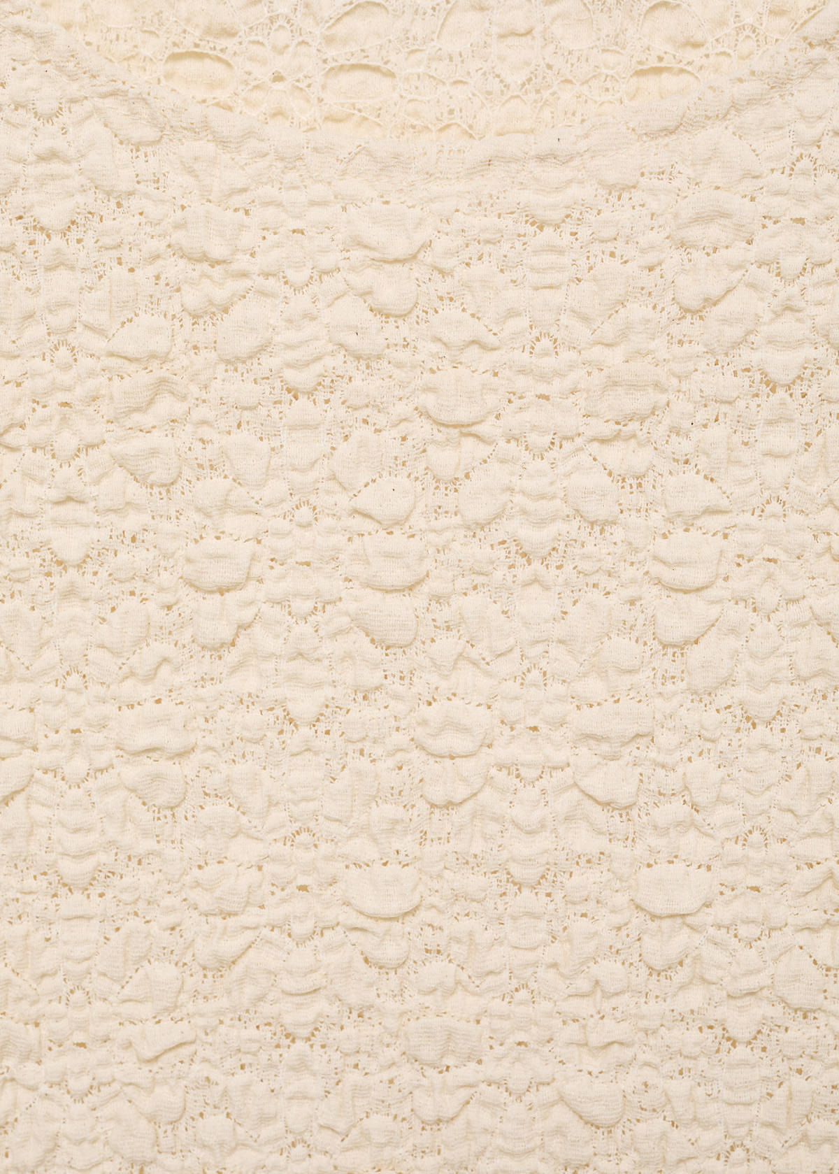 Textured cotton-blend t-shirt — Ecru