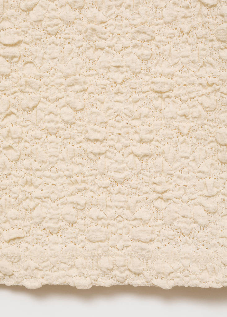 Textured cotton-blend t-shirt — Ecru
