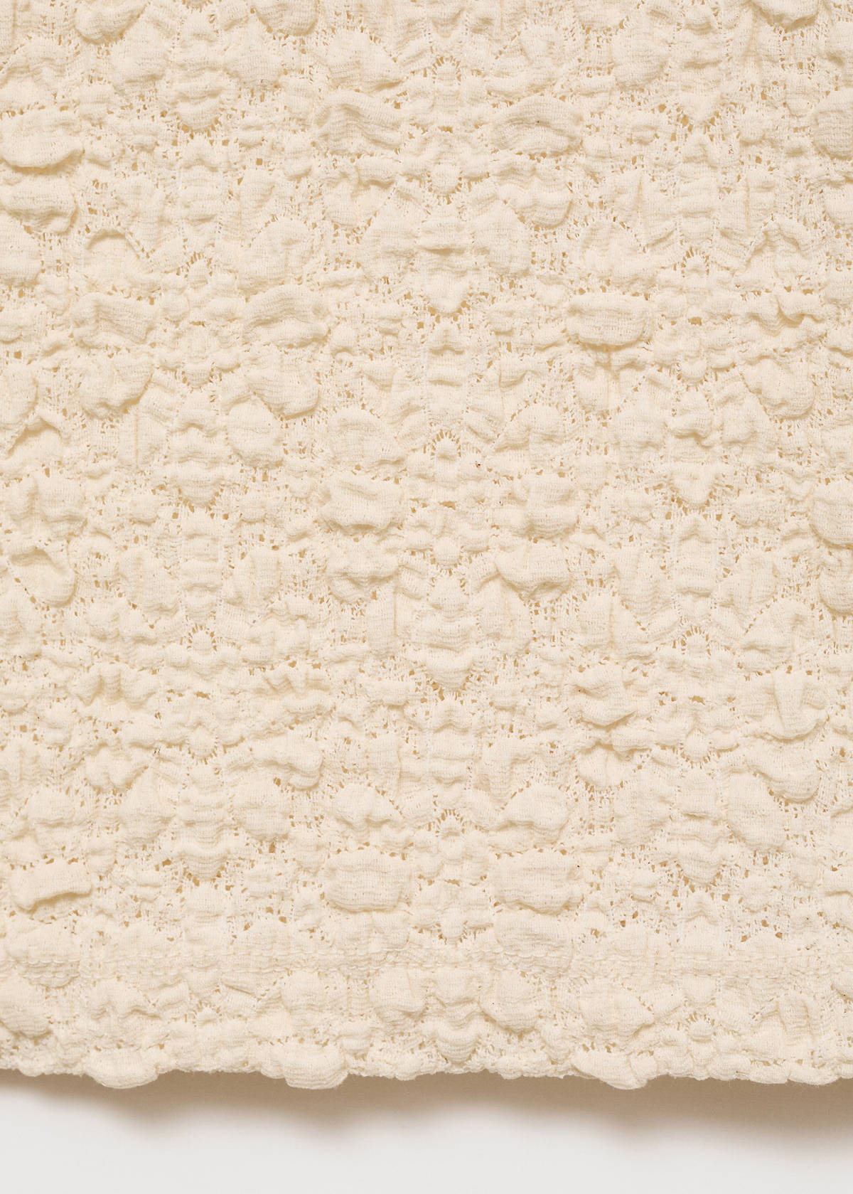 Textured cotton-blend t-shirt — Ecru