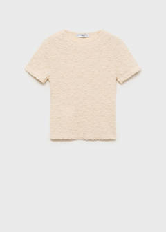 Textured cotton-blend t-shirt — Ecru 6