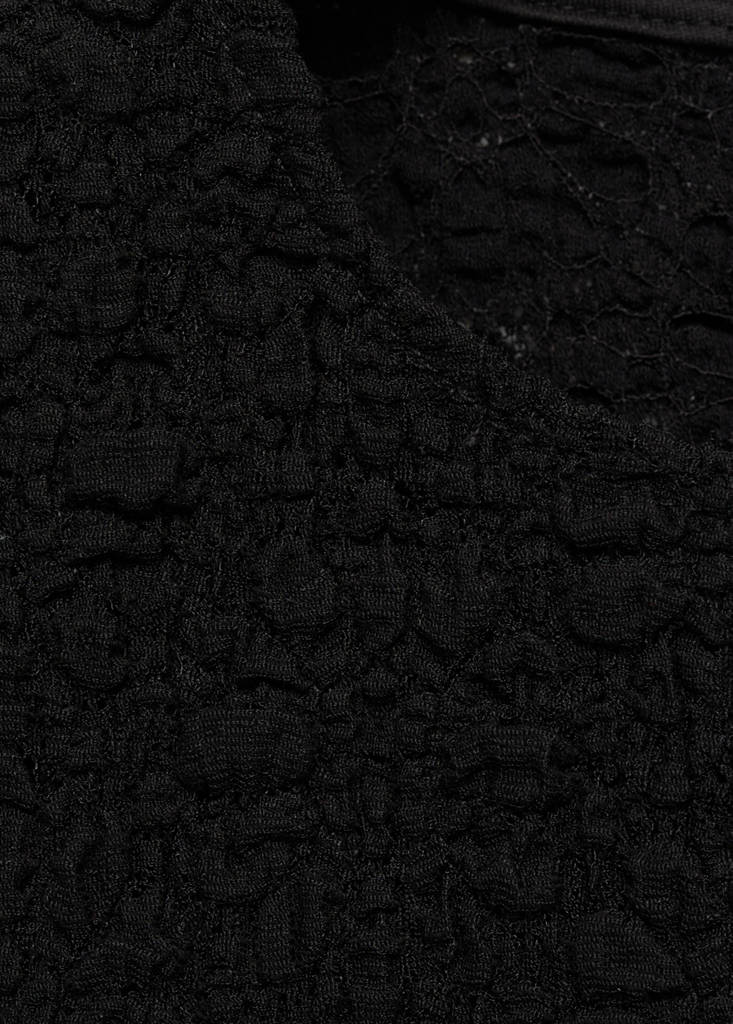 Textured cotton-blend t-shirt — Black