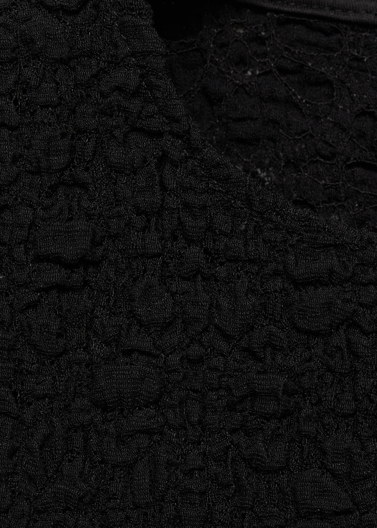 Textured cotton-blend t-shirt — Black