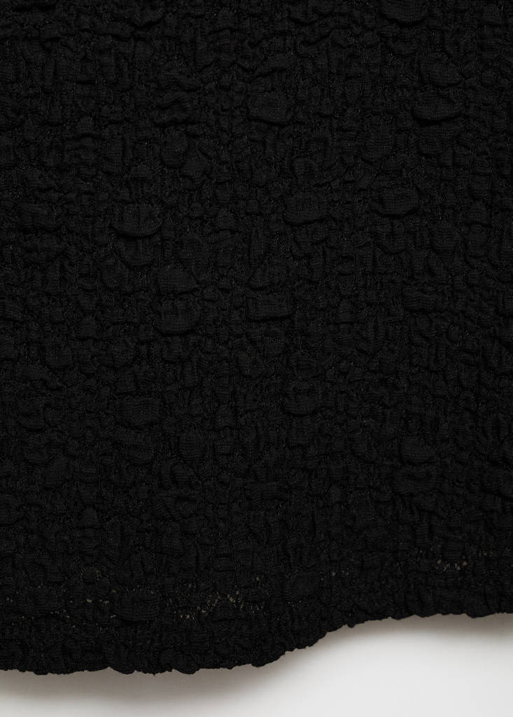 Textured cotton-blend t-shirt — Black