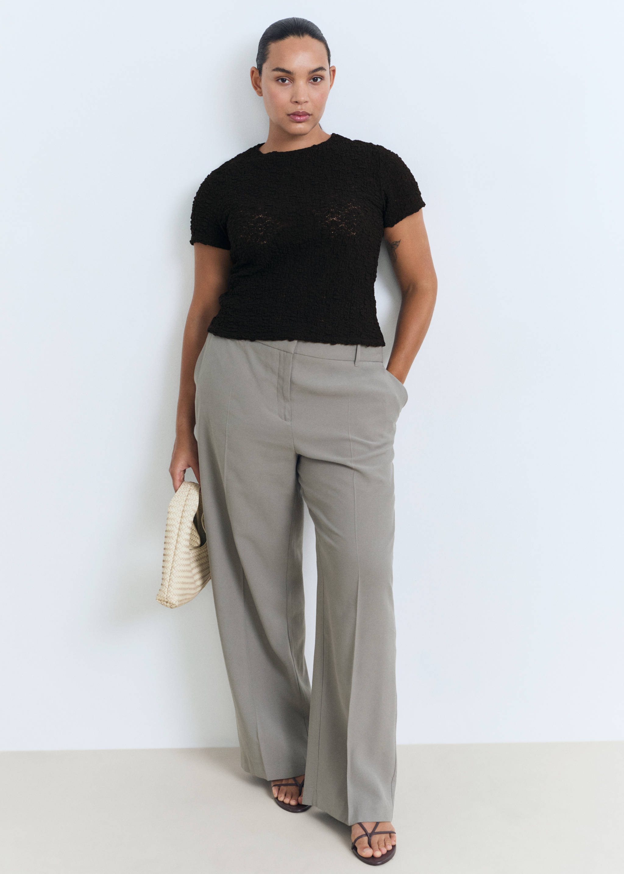 Фактурная футболка из смесового хлопка - Деталь изделия 3