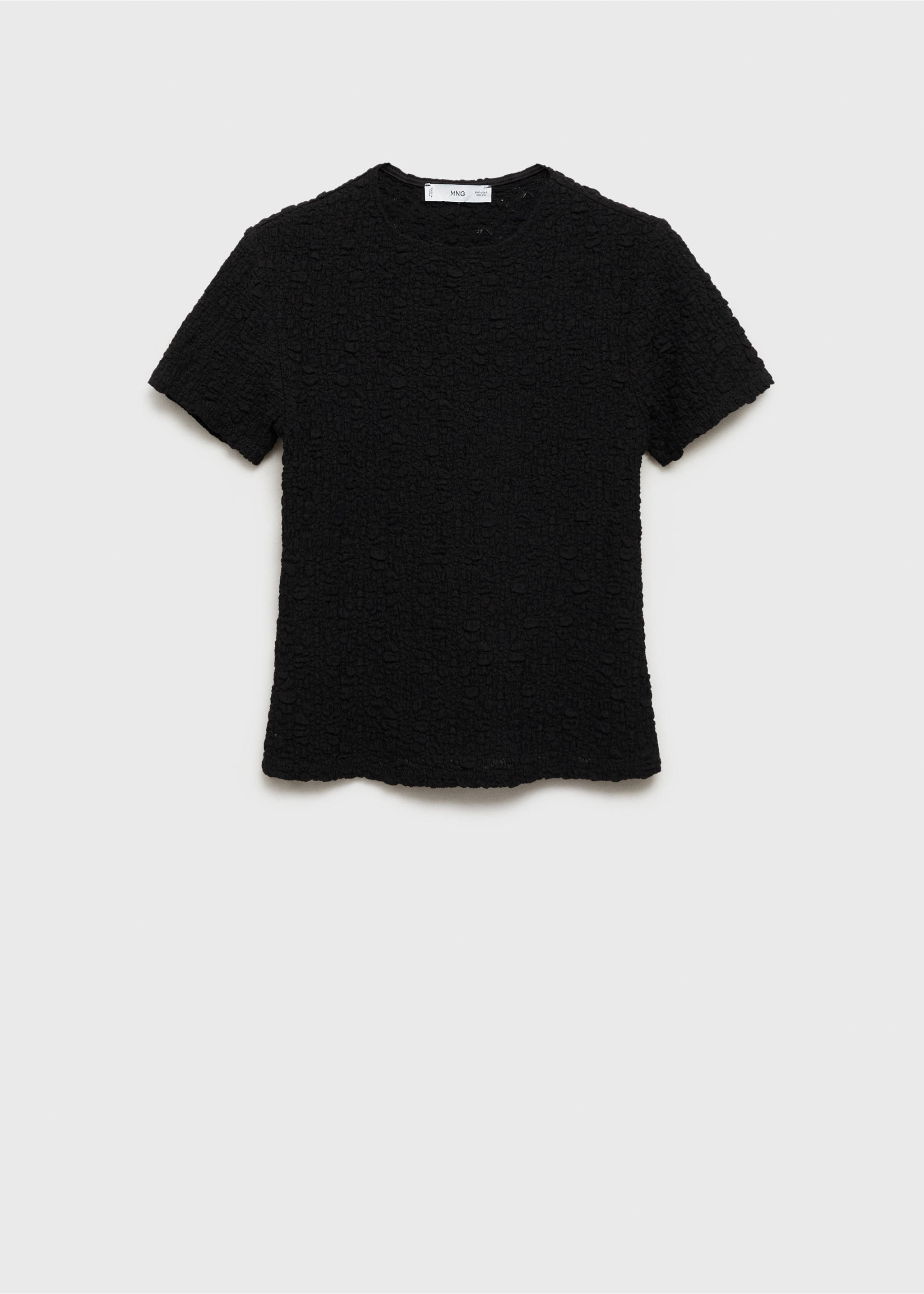 Camiseta mezcla algodón textura - Artículo sin modelo, Negro. Ref: 87057181-00.
