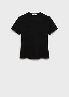 Textured cotton-blend t-shirt — Black 8