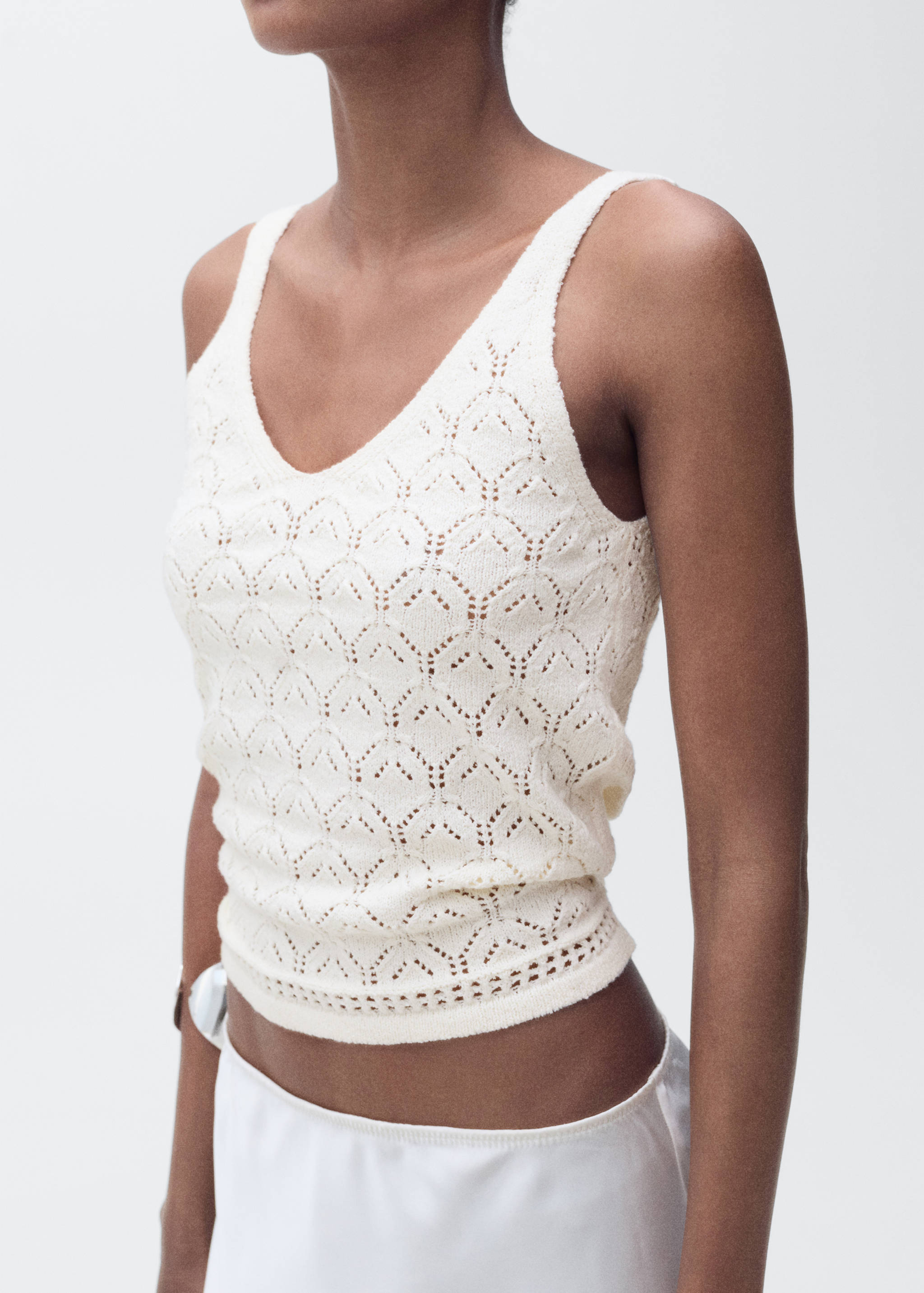 Openwork details knit top - Medium plane