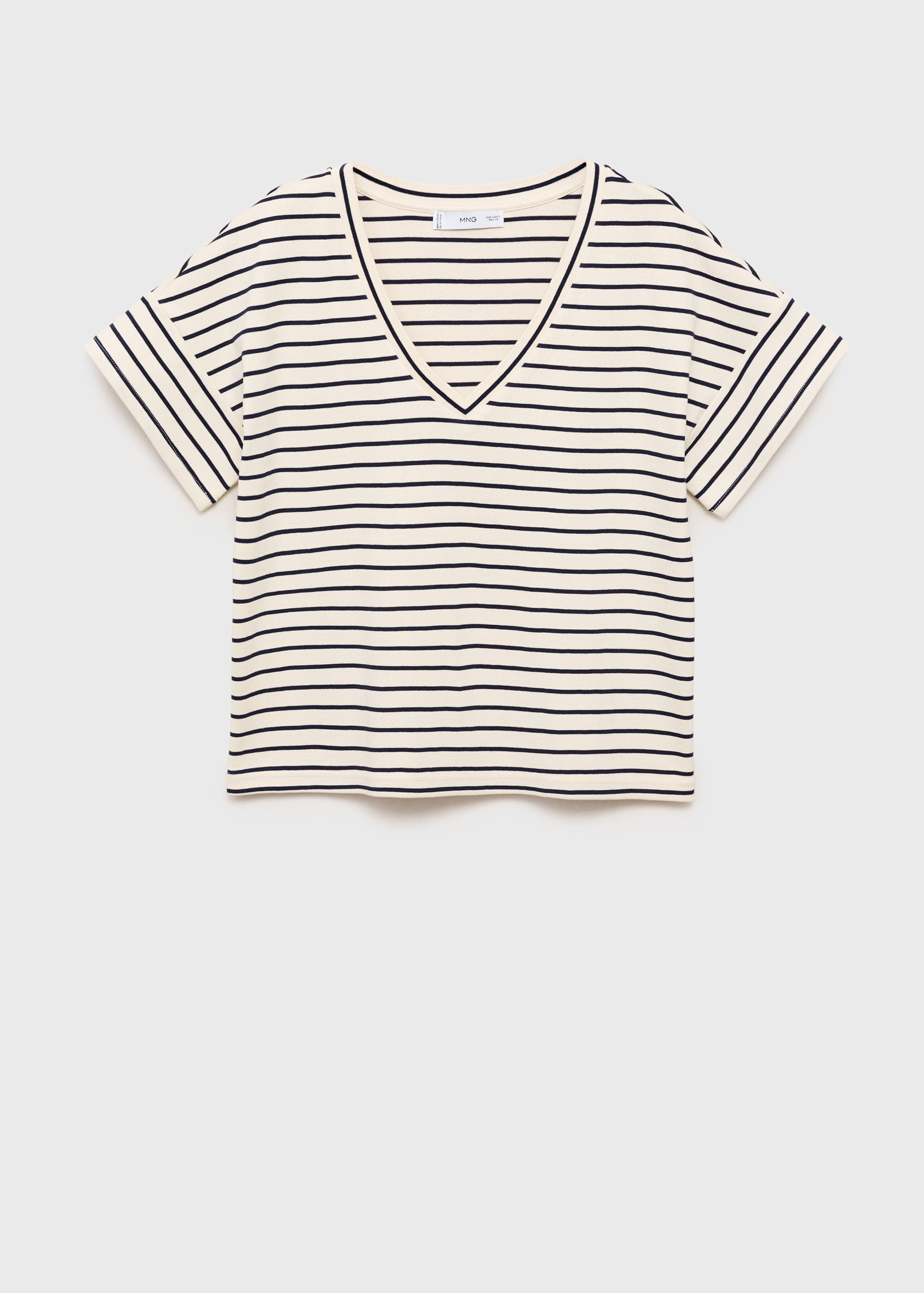 Gestreept T-shirt met V-hals - Artikel zonder model