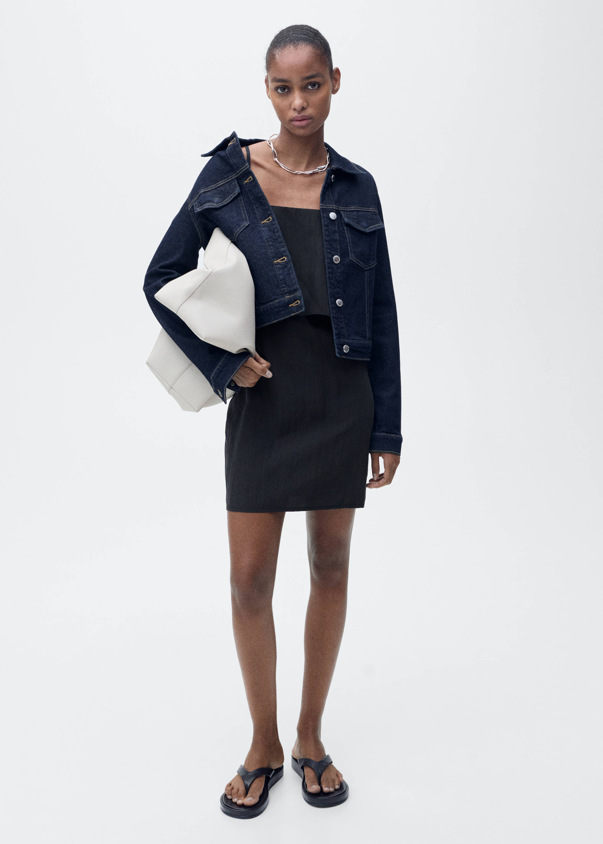 Vestido lyocell volante - Plano general