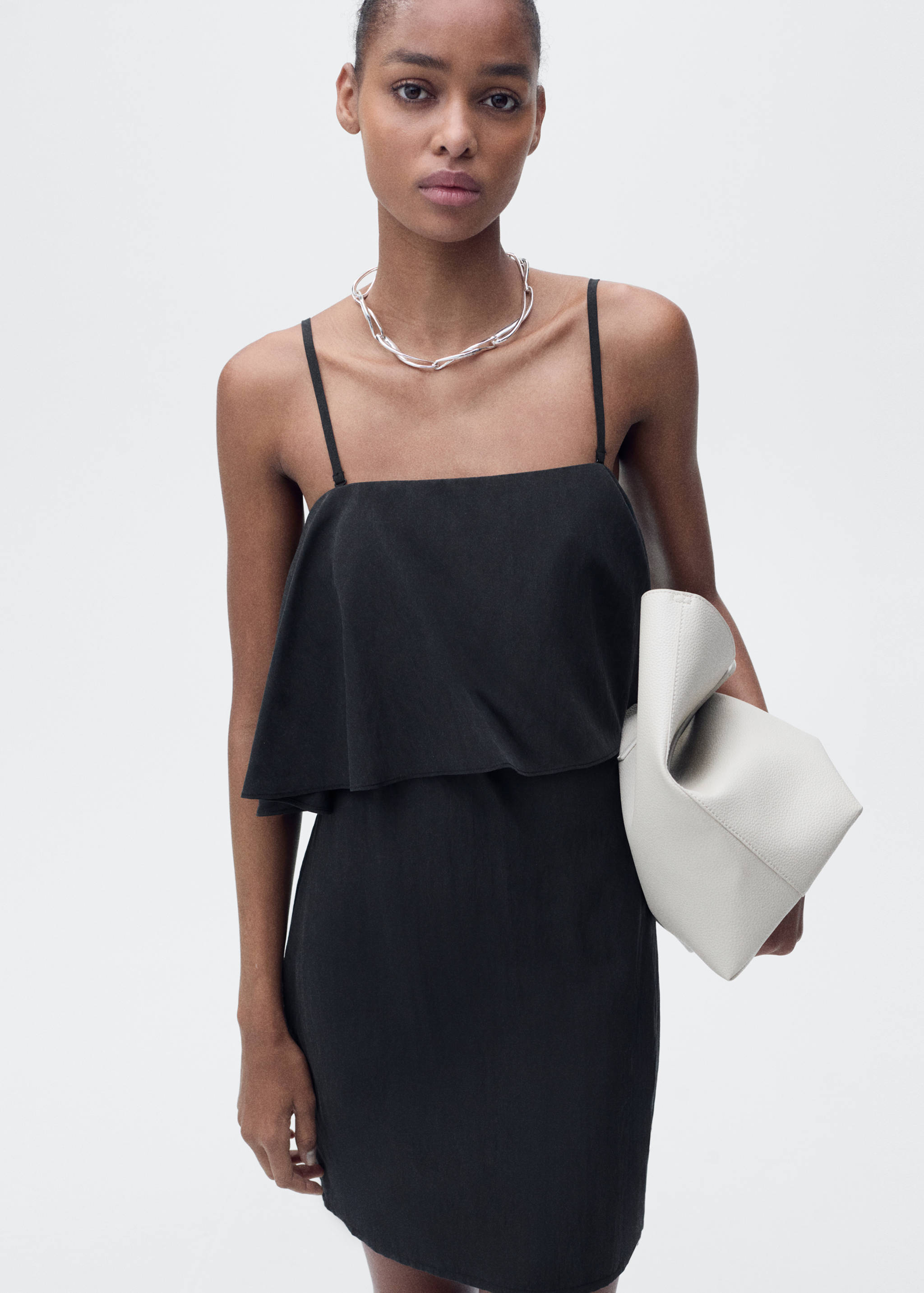 Vestido lyocell volante - Plano medio