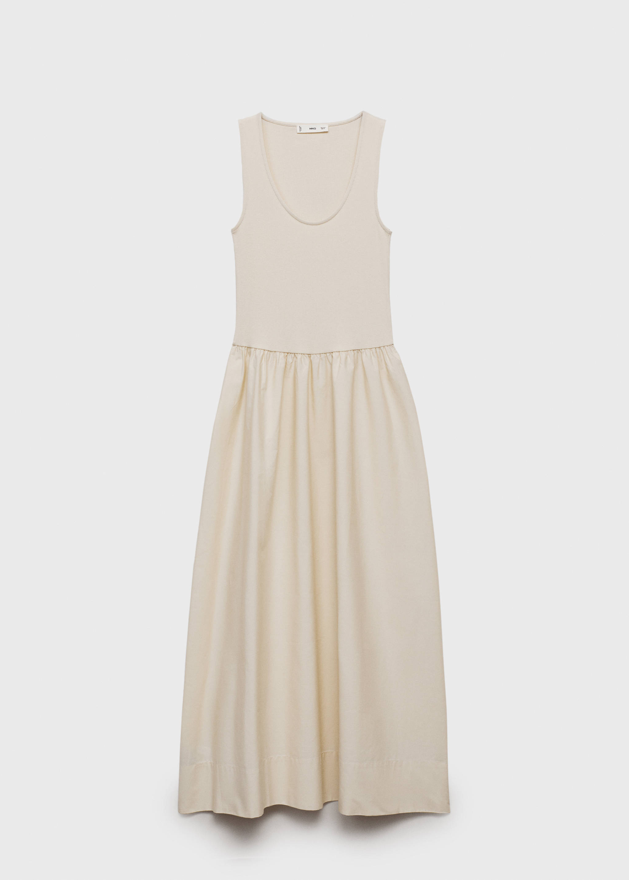 Flared dress in combined fabric - Article without model