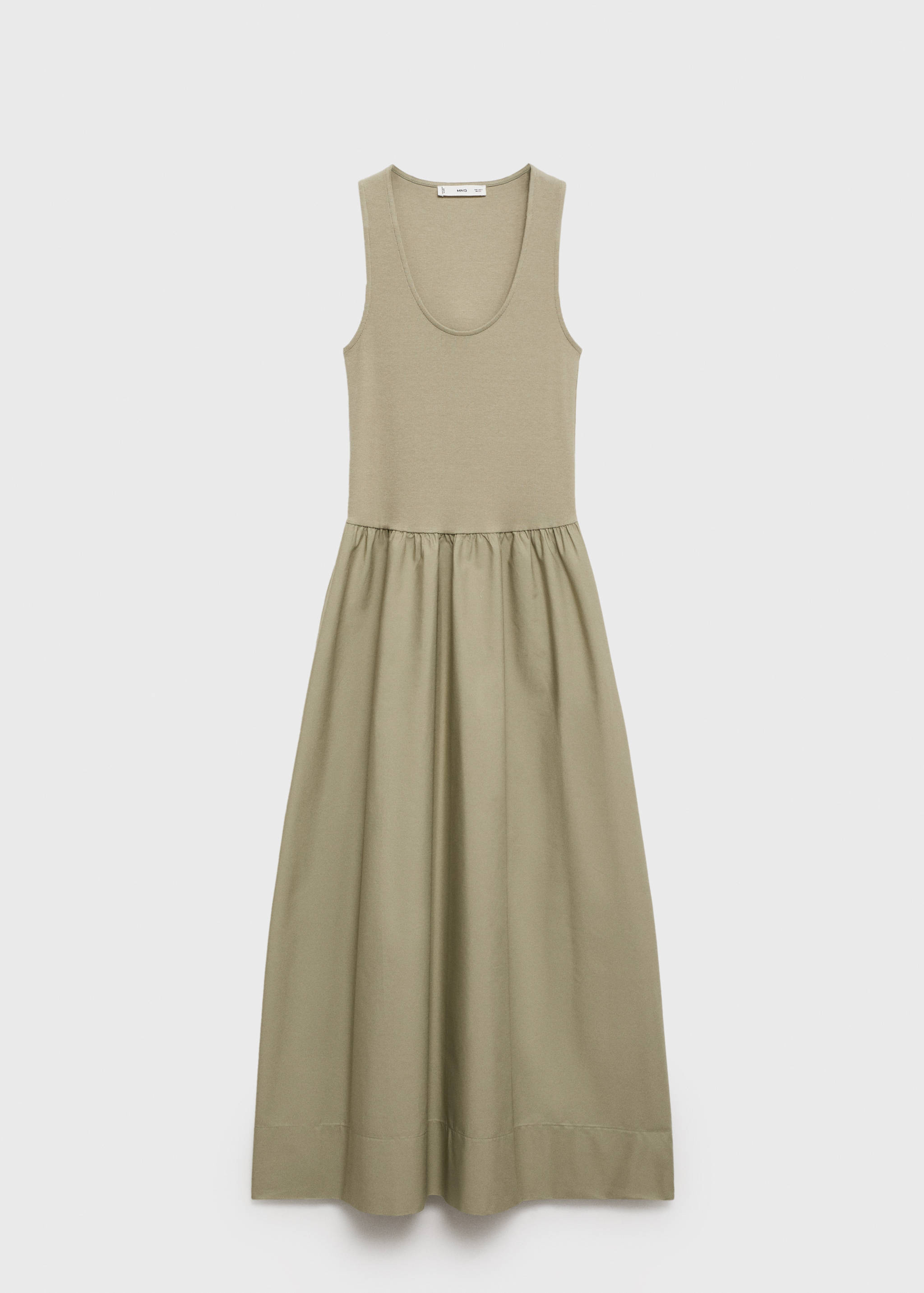 Flared dress in combined fabric - Article without model