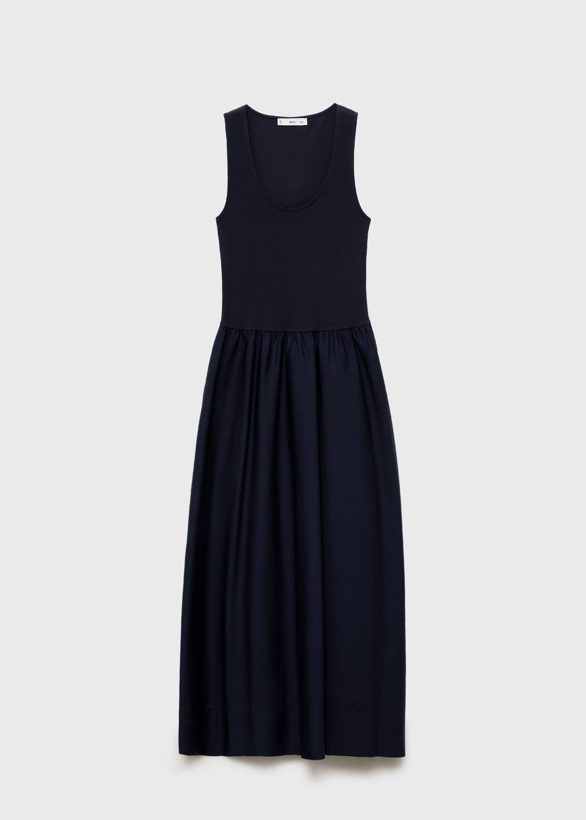 Flared dress in combined fabric - Article without model