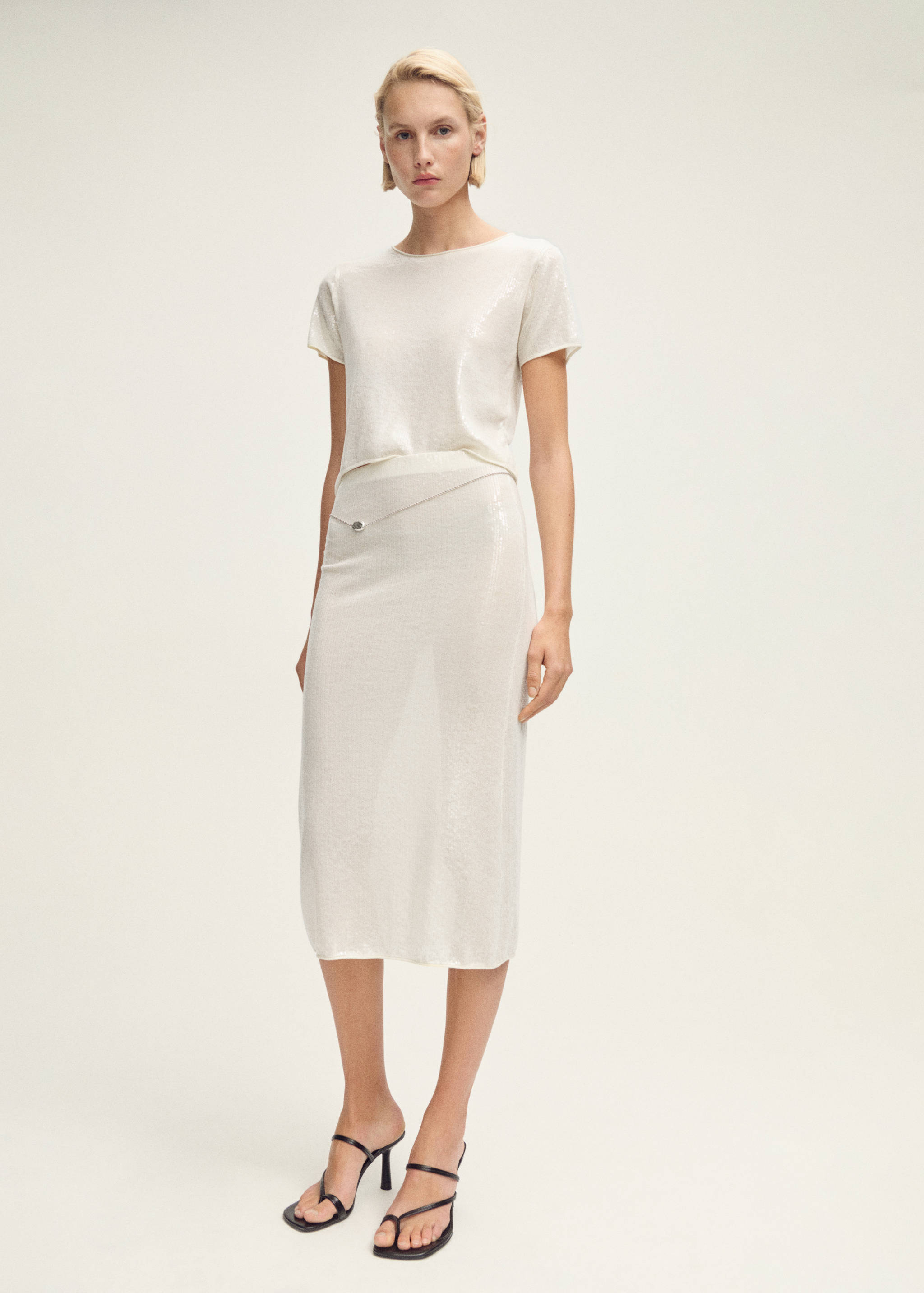 Knitted pencil skirt with sequins - General plane