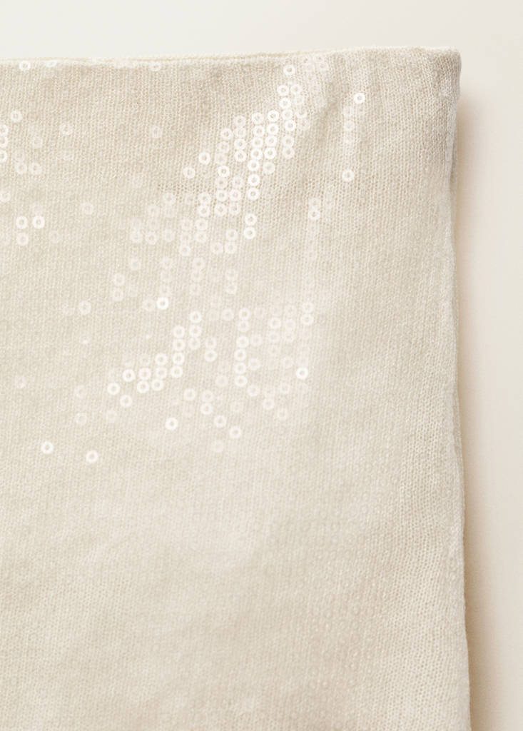 Knitted pencil knit with sequins — Vanilla