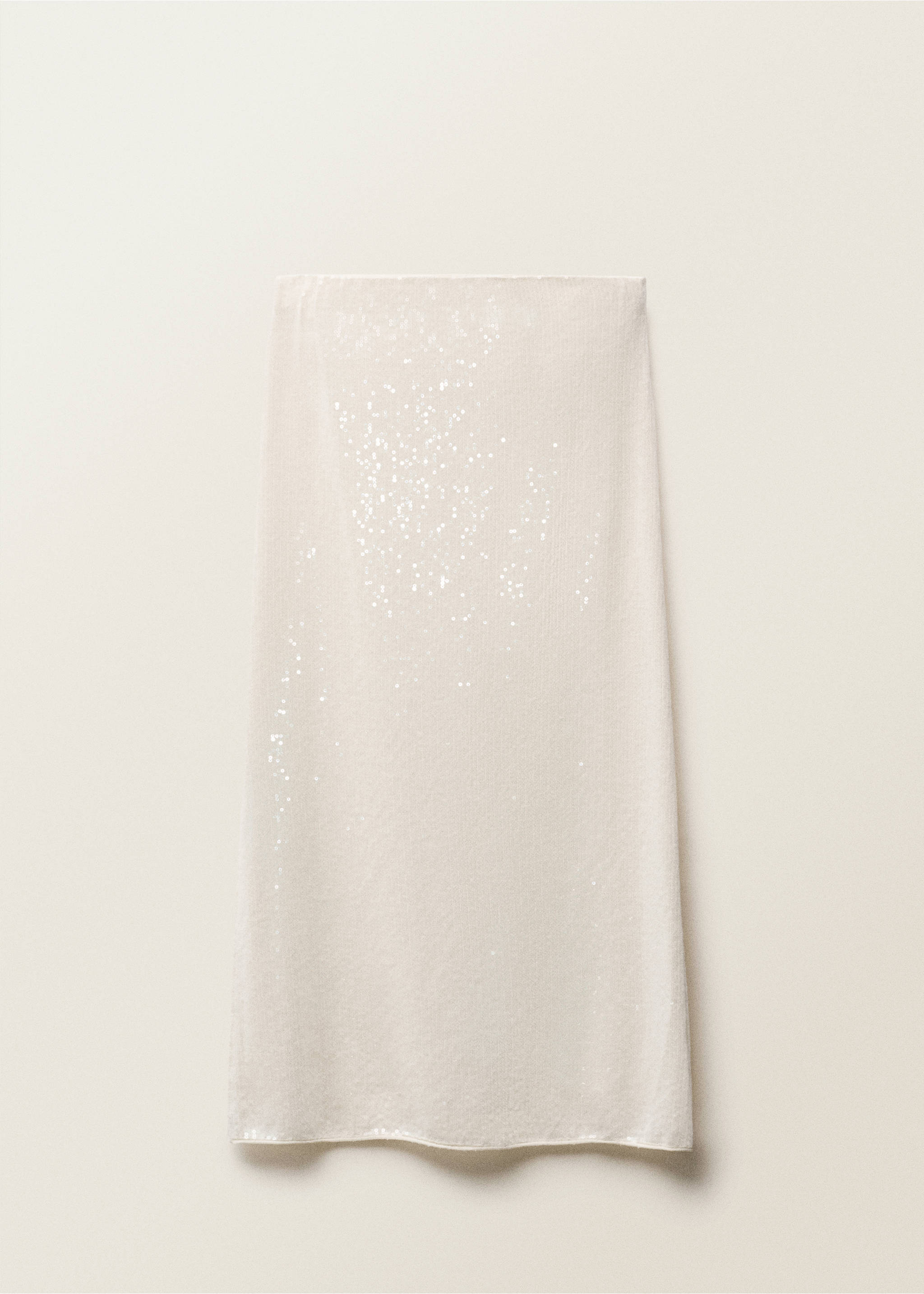 Knitted pencil skirt with sequins - Article without model, Vanilla. Ref: 87057190-00.