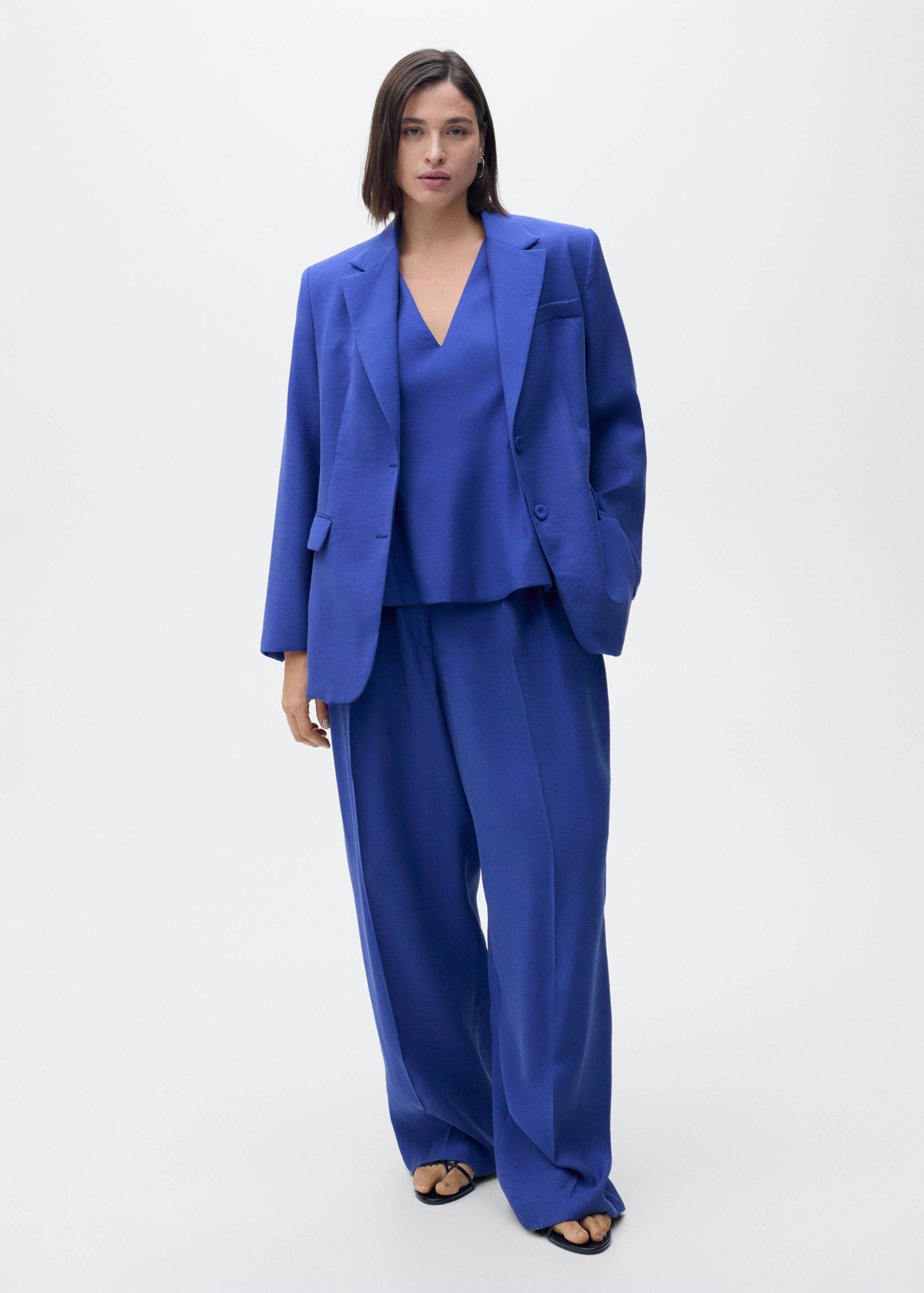 Wide leg pleated suit trousers - Details of the article 3