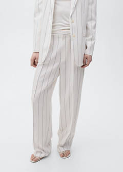 Striped suit trousers — White 1