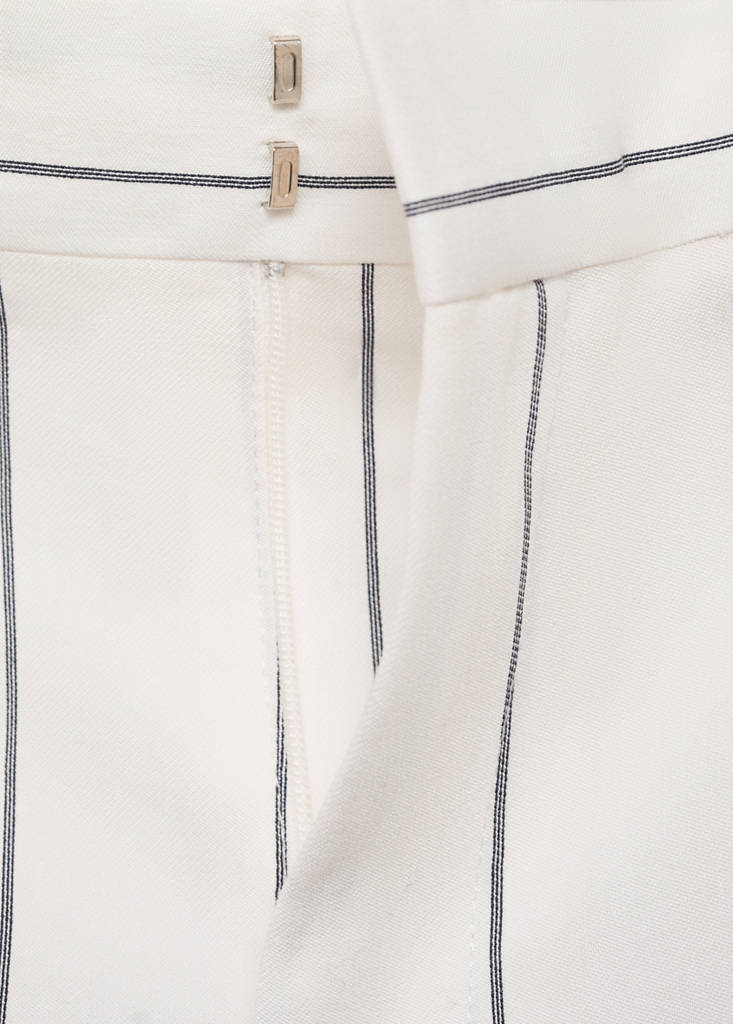 Striped suit trousers — White