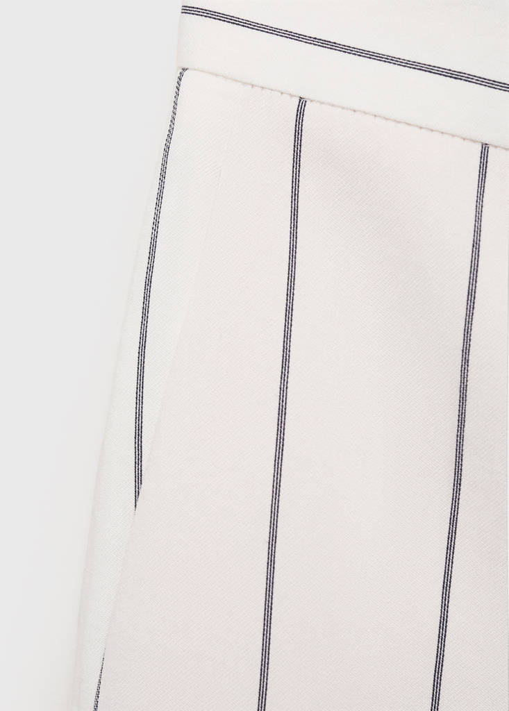 Striped suit trousers — White
