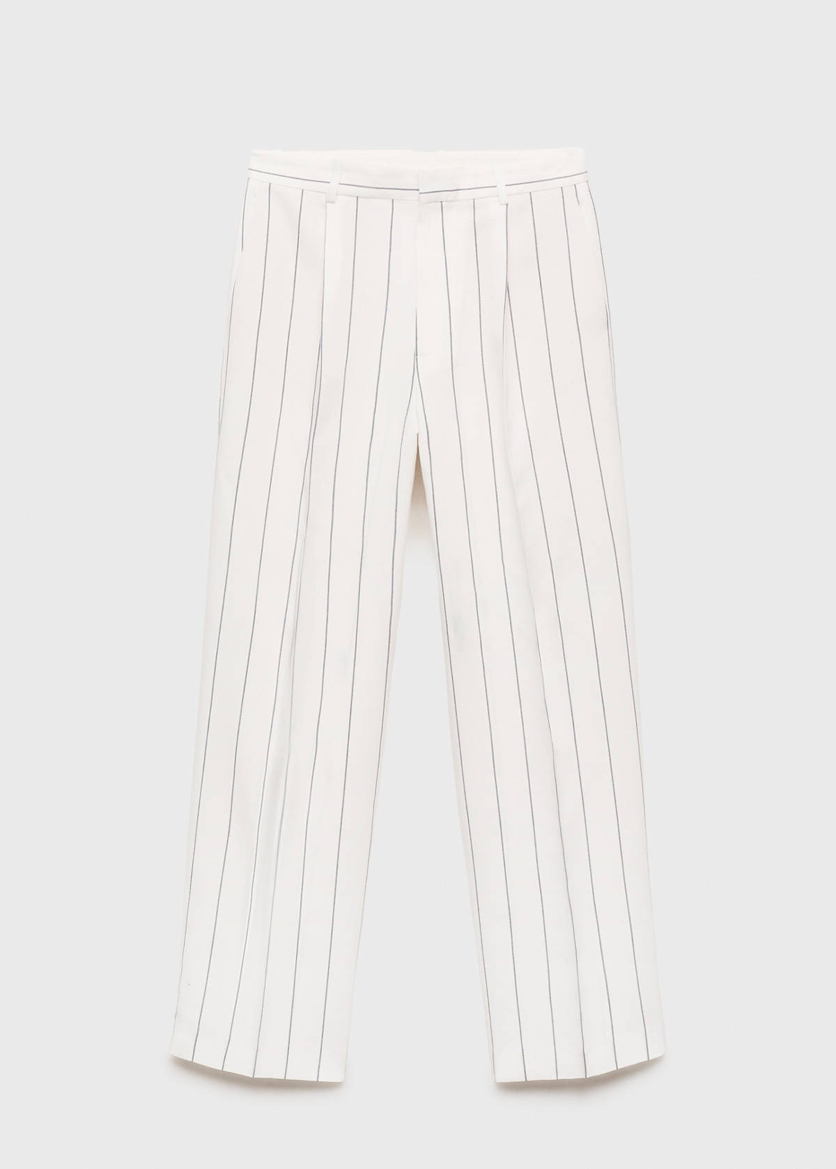 Striped suit trousers — White