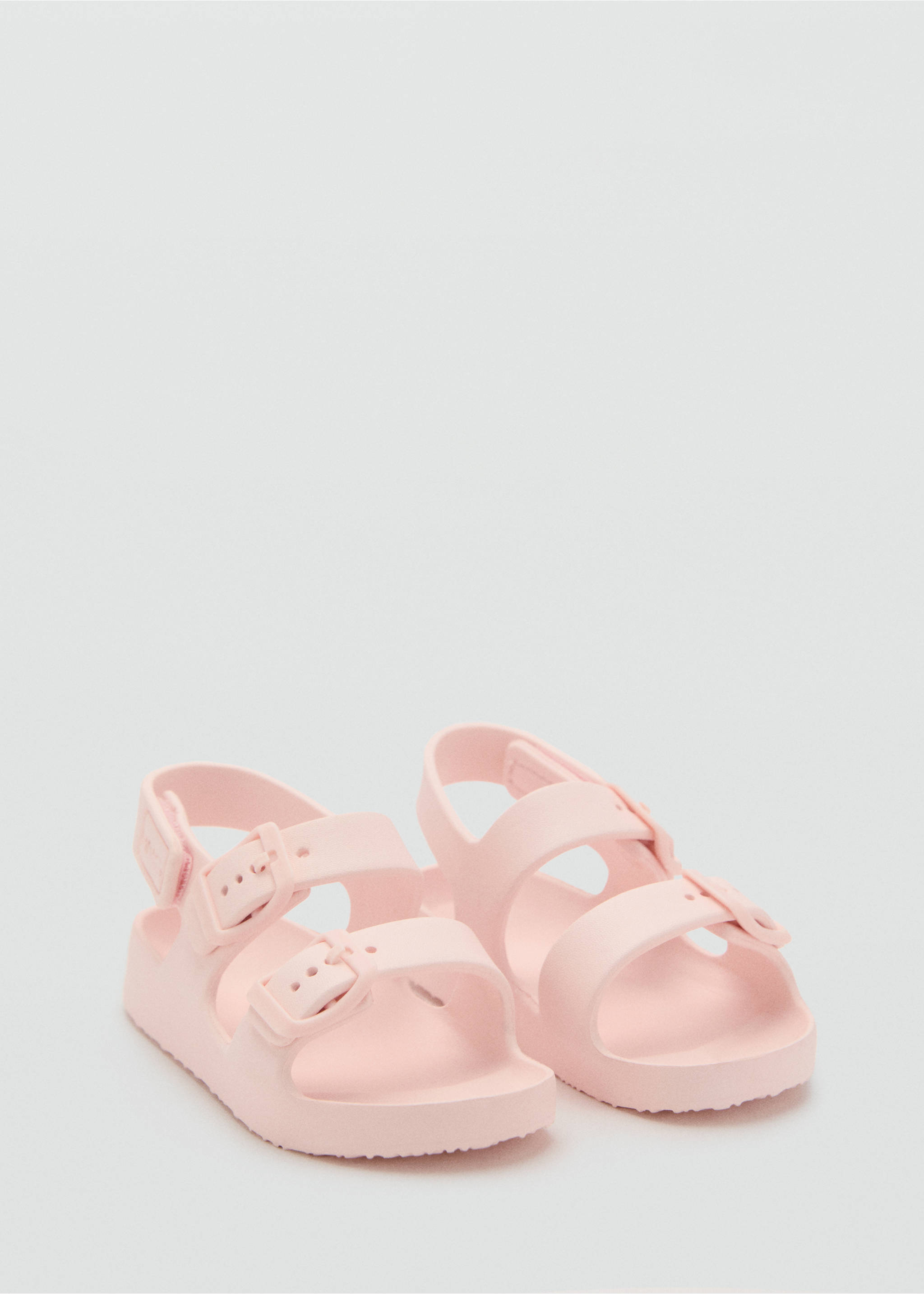 Chanclas tiras hebilla - Plano medio, Rosa pastel. Ref: 87057675-00.