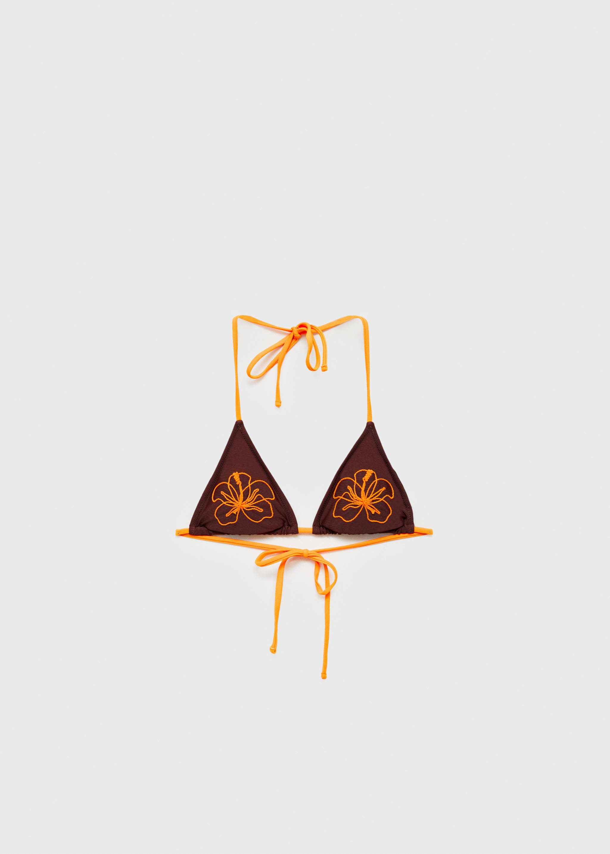 Embroidered-flower bikini top - Article without model