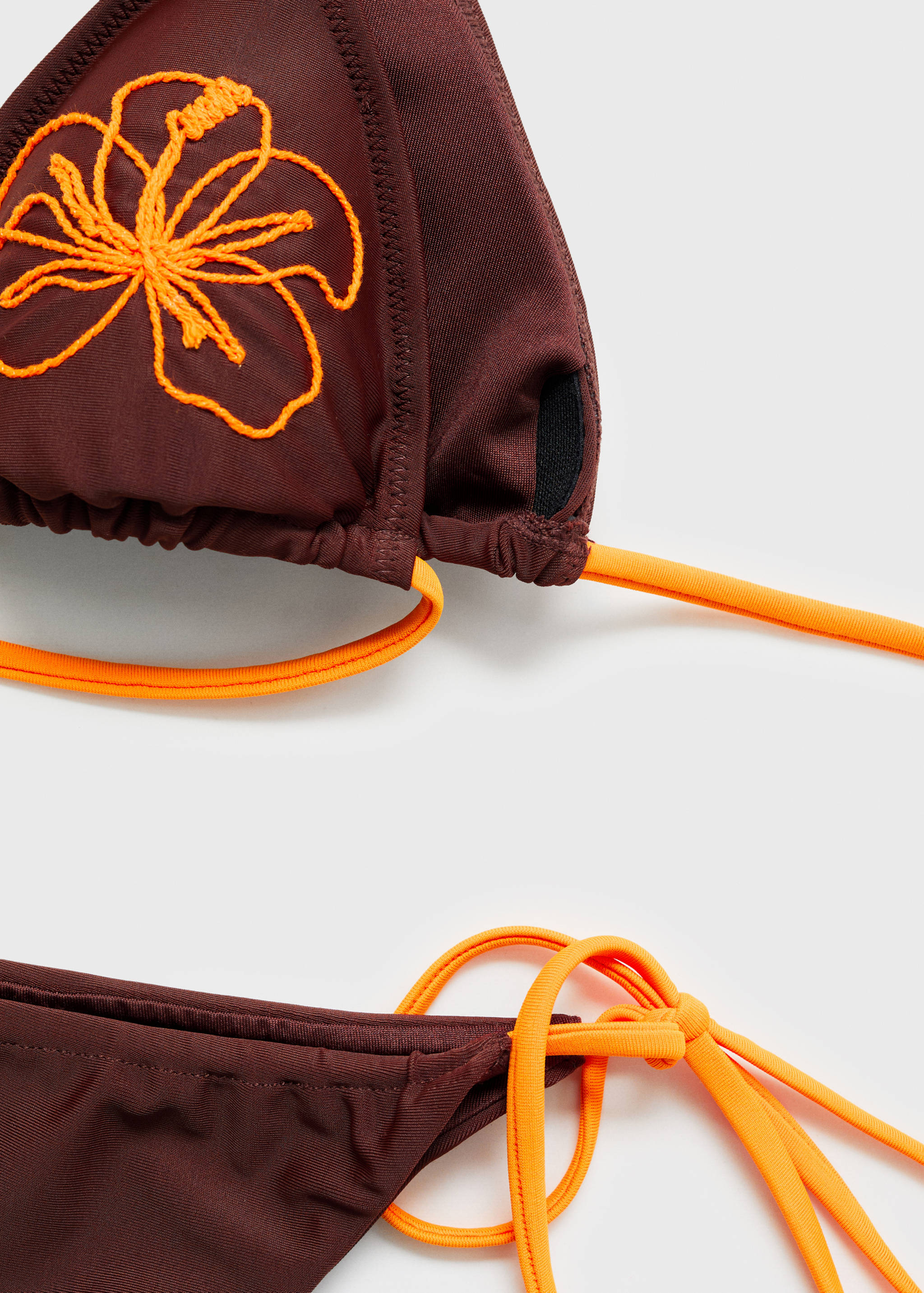 Embroidered-flower bikini top - Details of the article 8