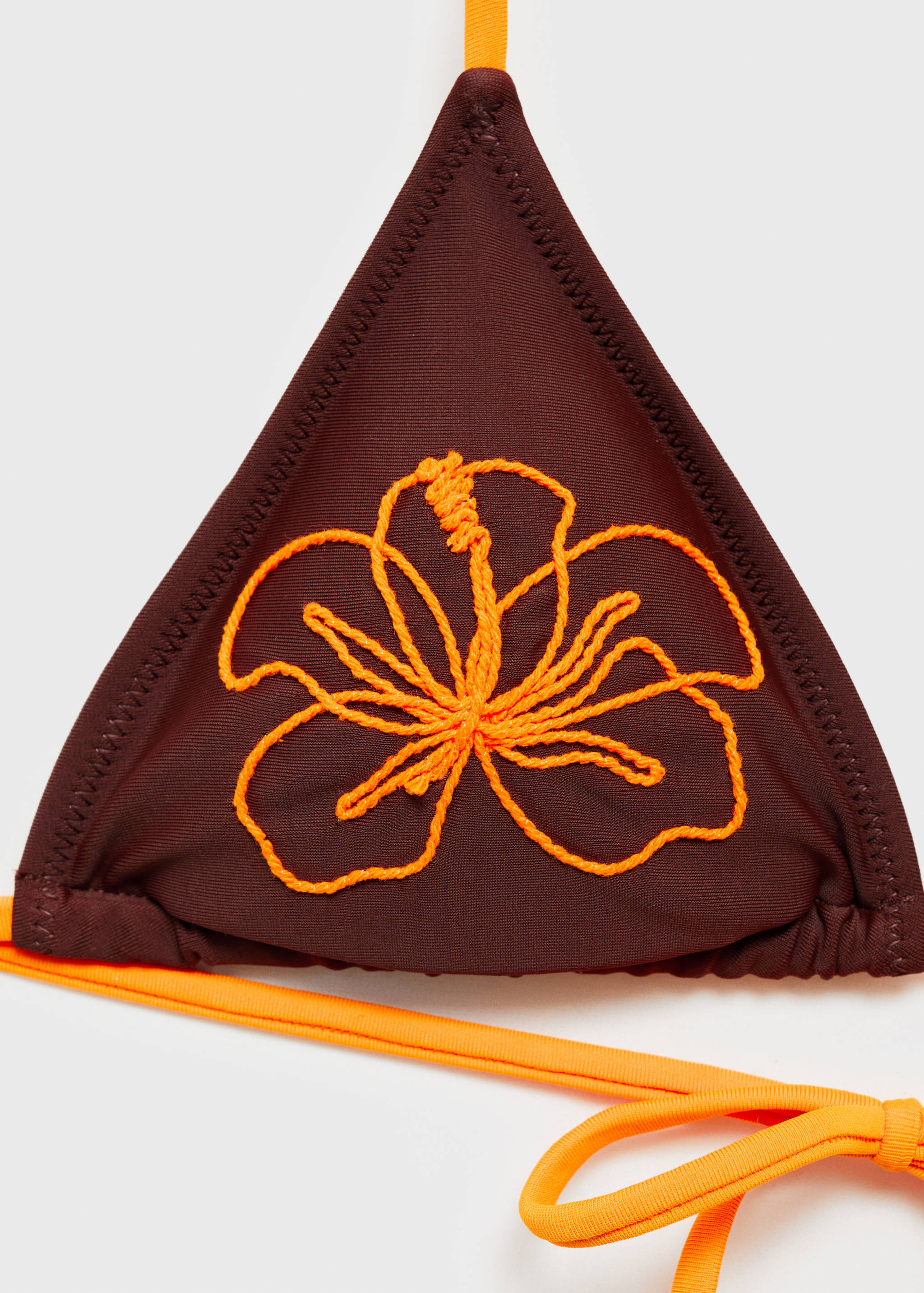 Embroidered-flower bikini top - Details of the article 0