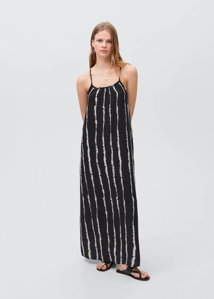Long tie-dye dress — Black
