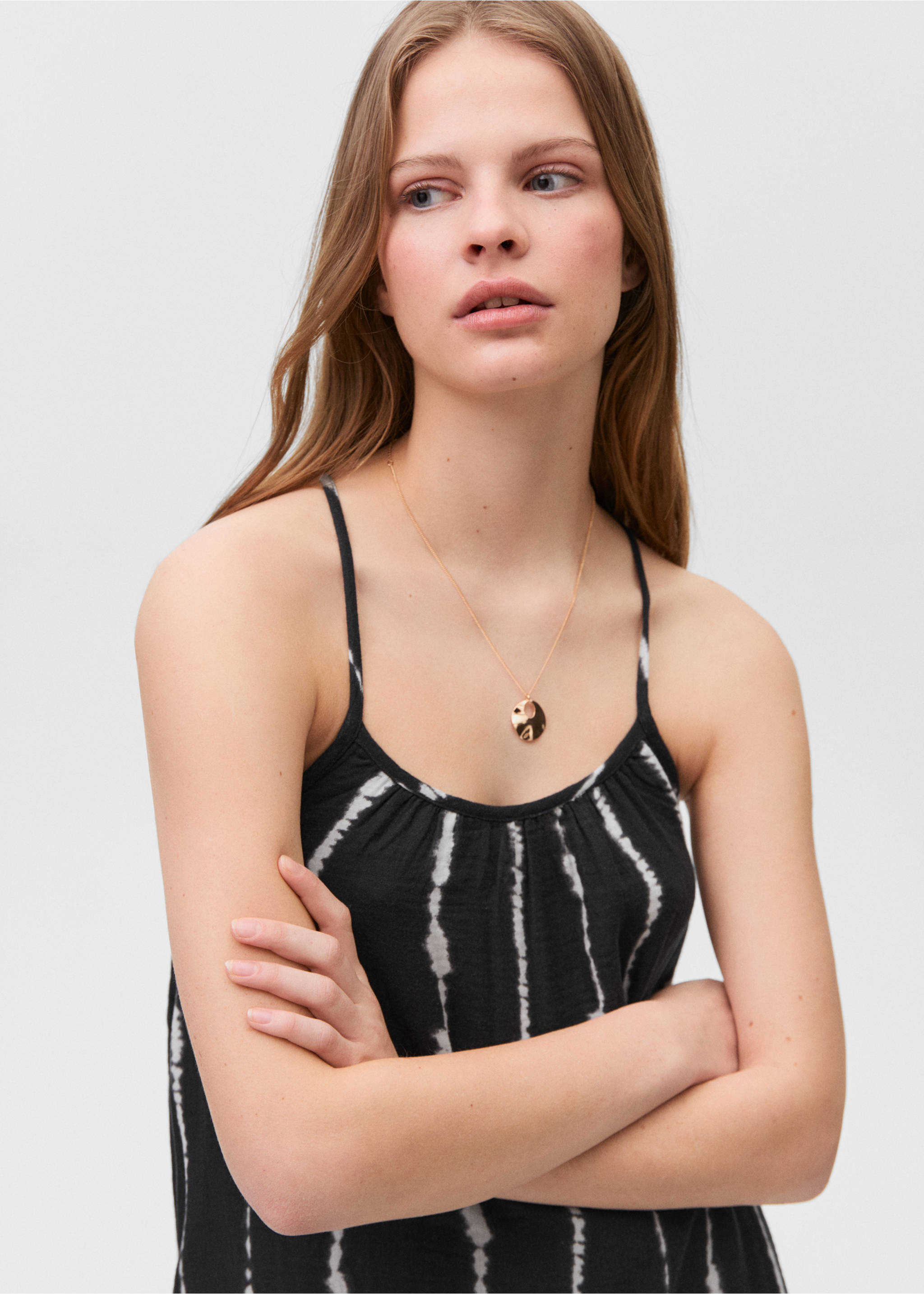 Vestido largo tie-dye - Detalle del artículo 1, Negro. Ref: 87057682-00.