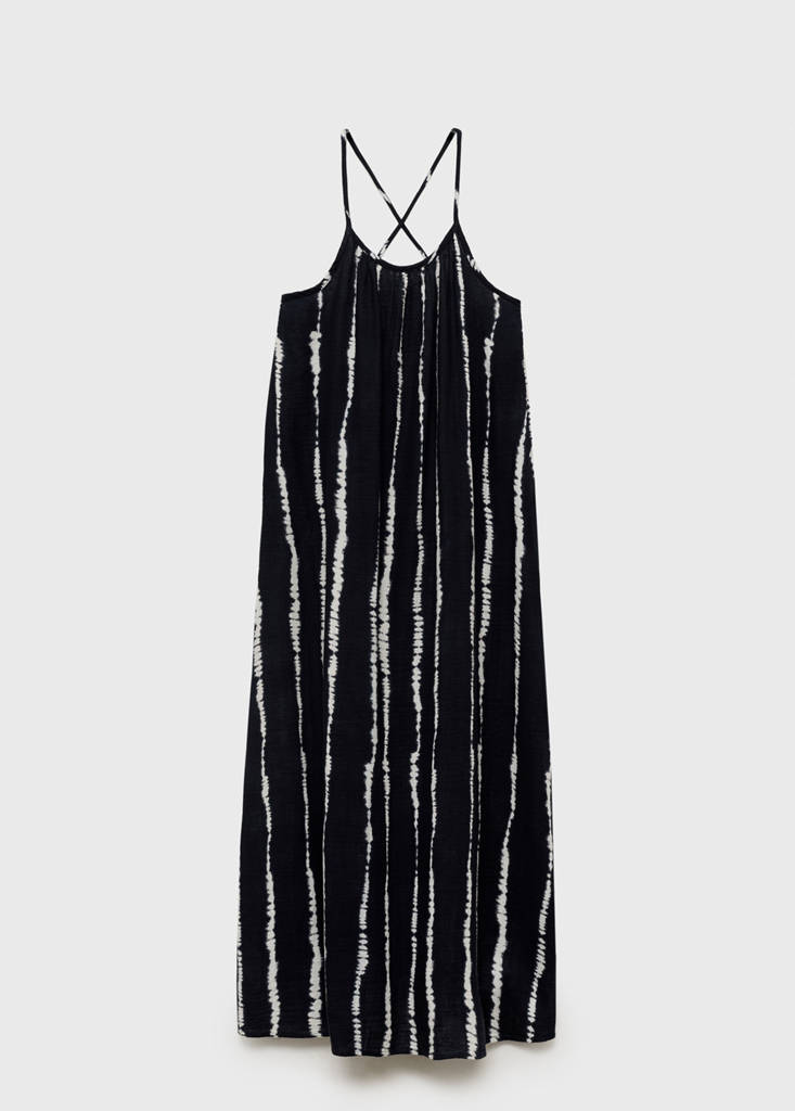 Long tie-dye dress — Black
