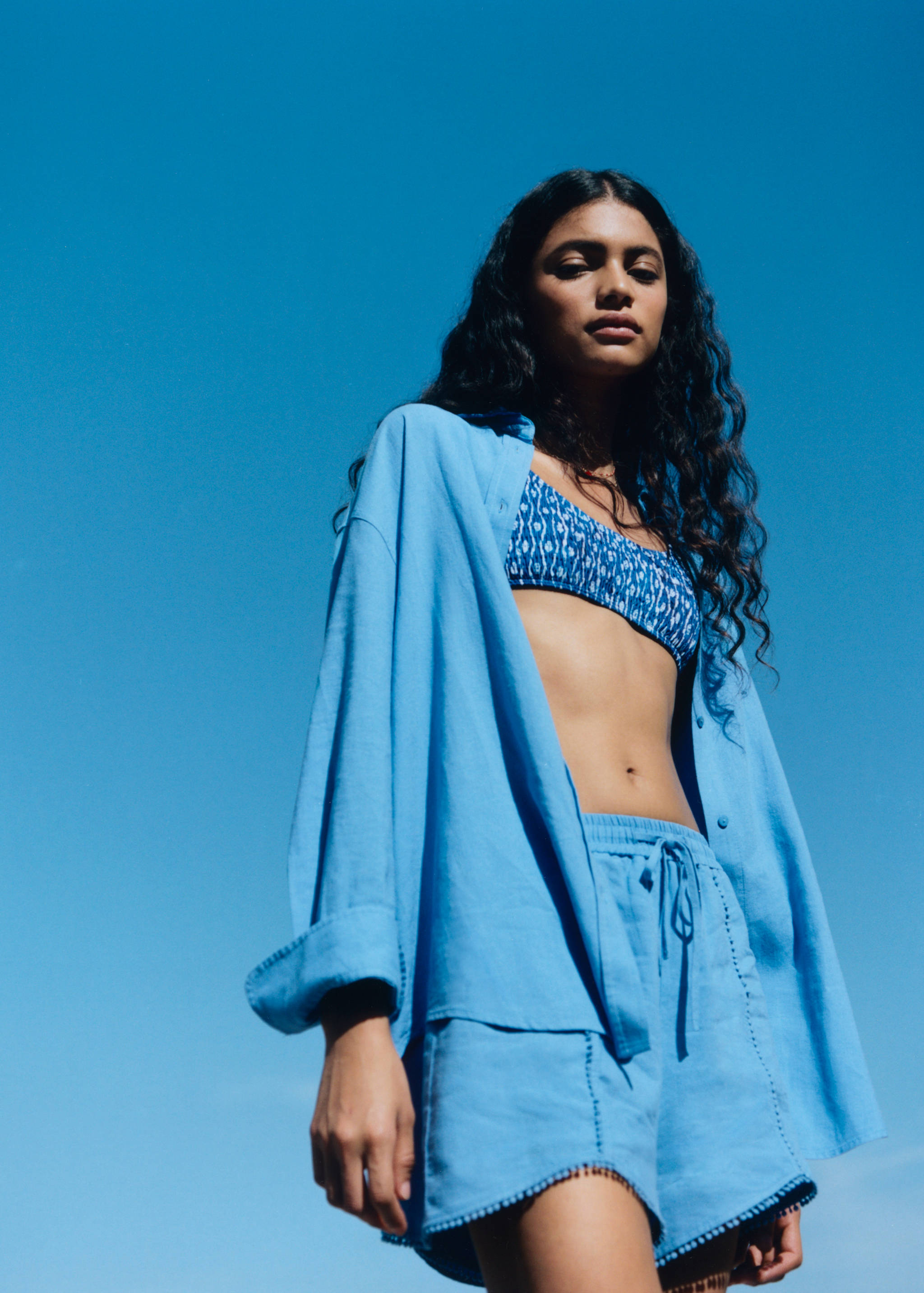 Linen shorts with drawstring - Details of the article 6