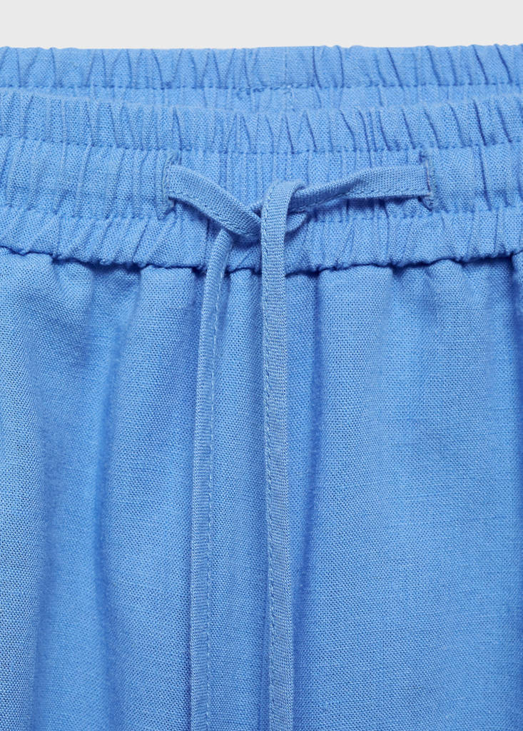 Linen shorts with drawstring — Sky Blue