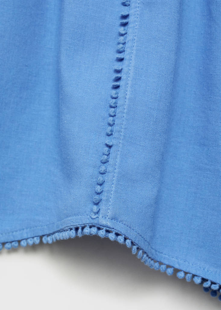 Linen shorts with drawstring — Sky Blue