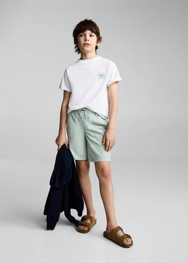 Elastic waist Bermuda shorts