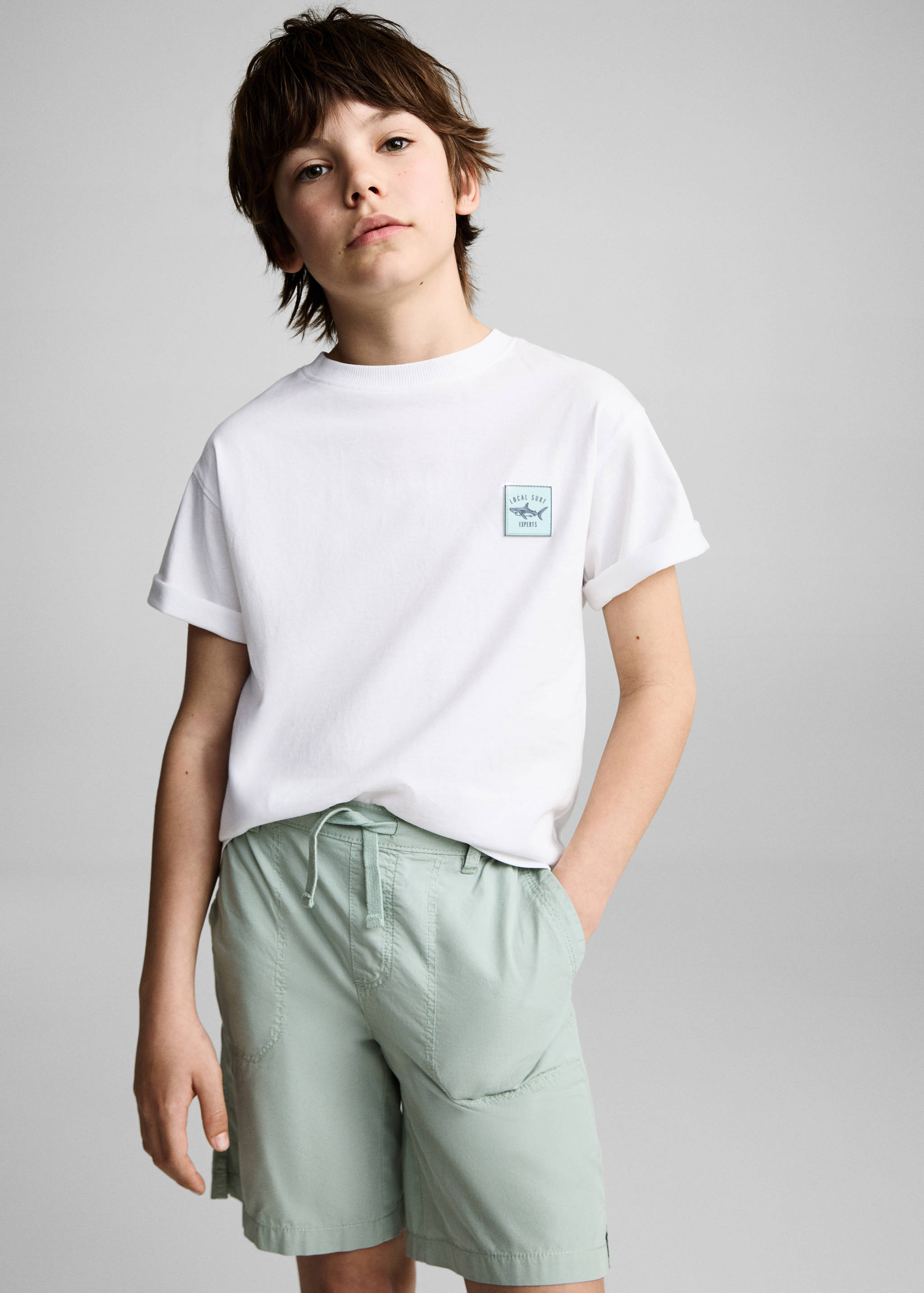 Elastic waist Bermuda shorts - Medium plane