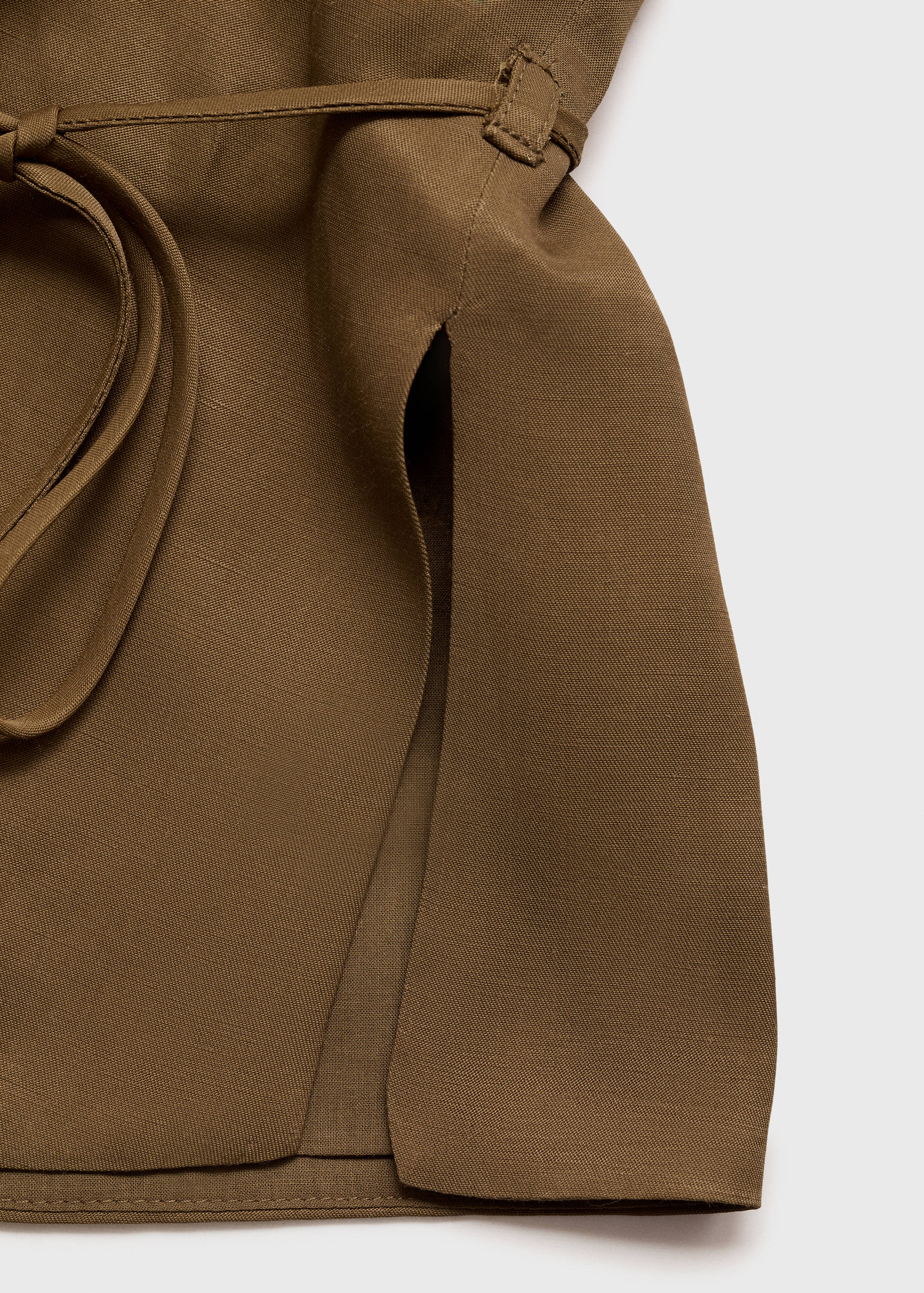 Linen-blend top with bow - Details of the article 0