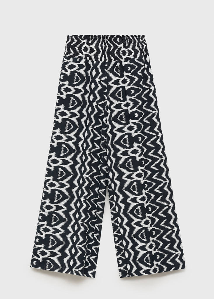 Printed straight trousers — Black