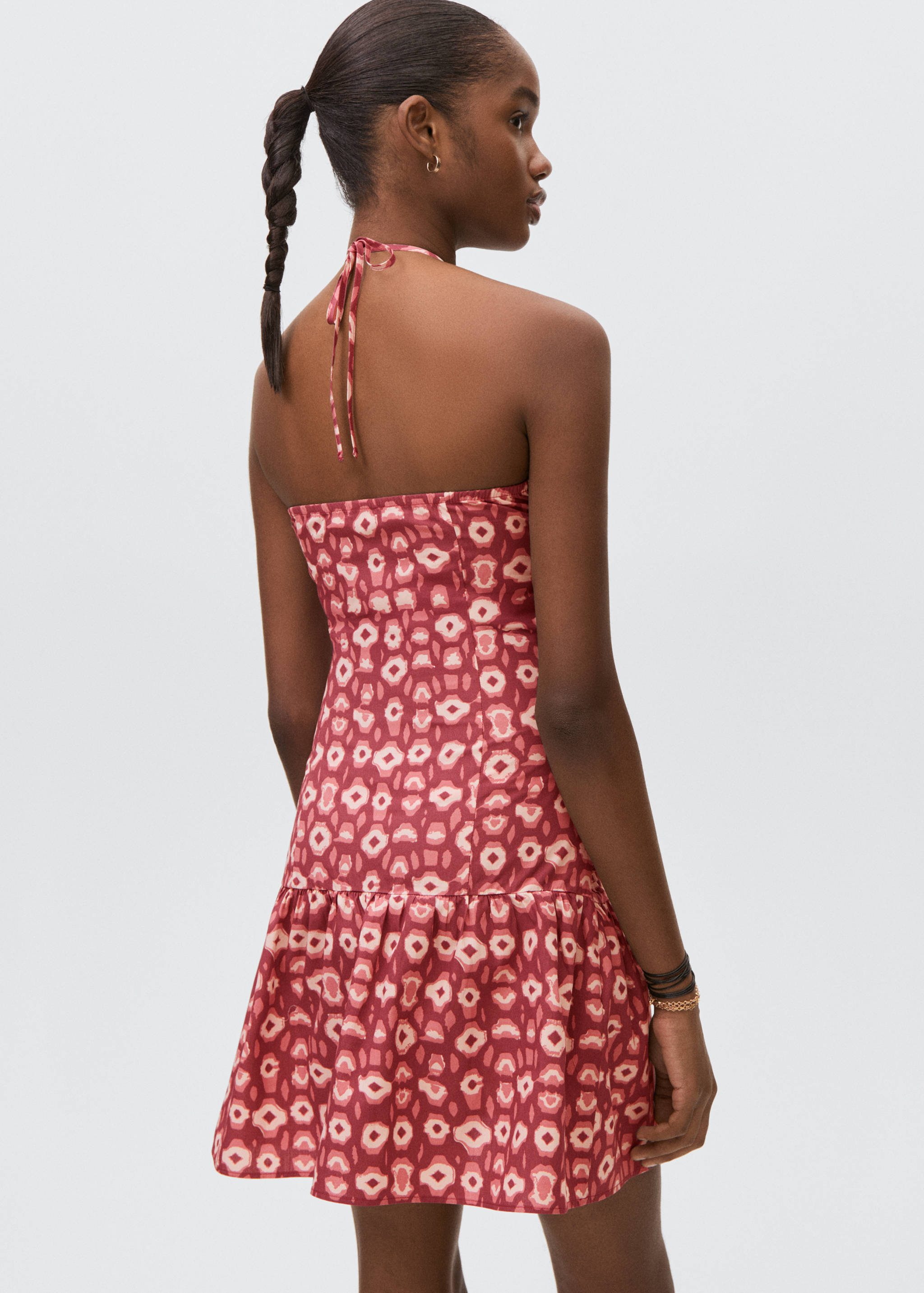 Vestido fruncido estampado - Reverso del artículo