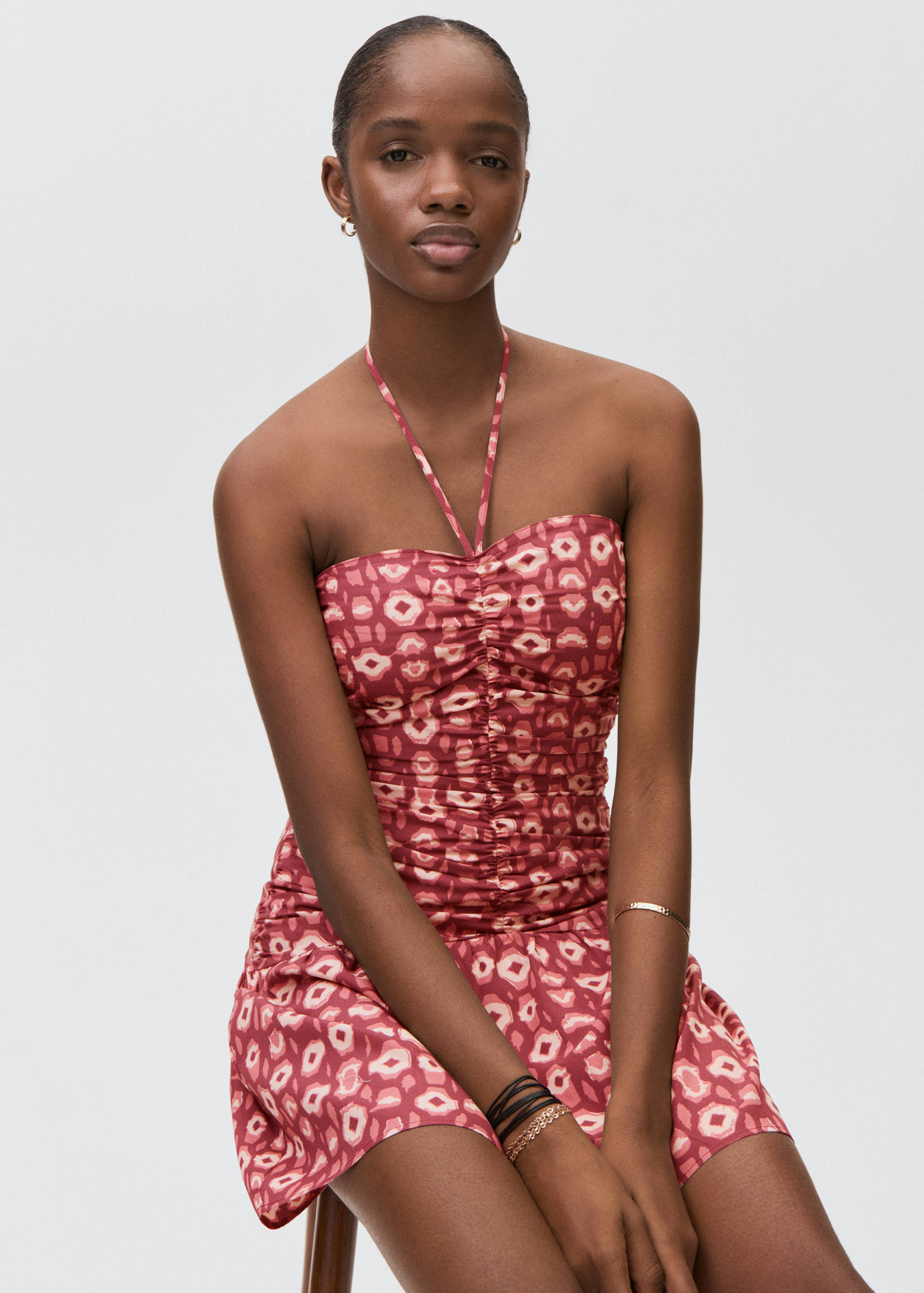 Vestido fruncido estampado - Detalle del artículo 2