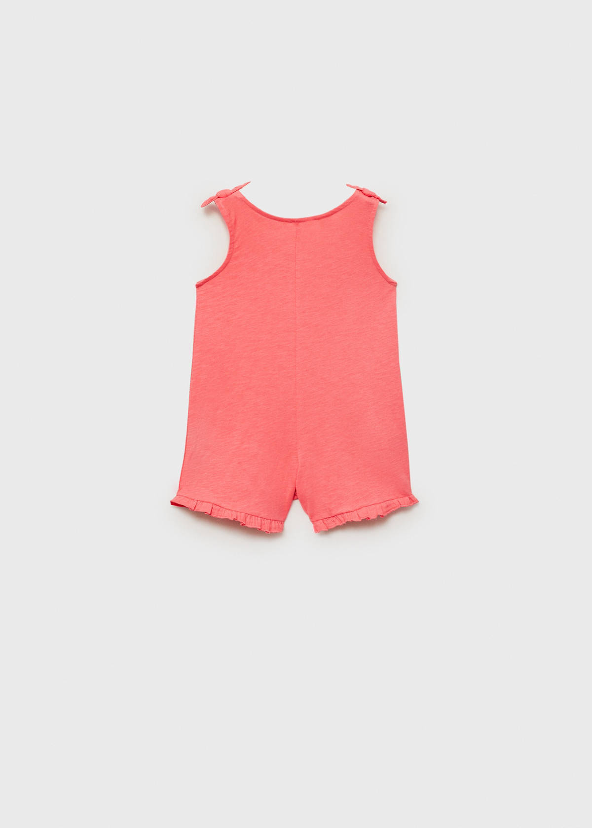 Short jumpsuit with bow detail — Coral Red