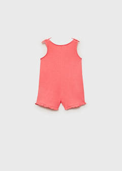 Short jumpsuit with bow detail — Coral Red 3