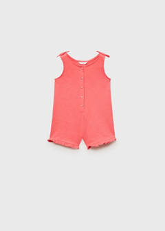 Short jumpsuit with bow detail — Coral Red 1