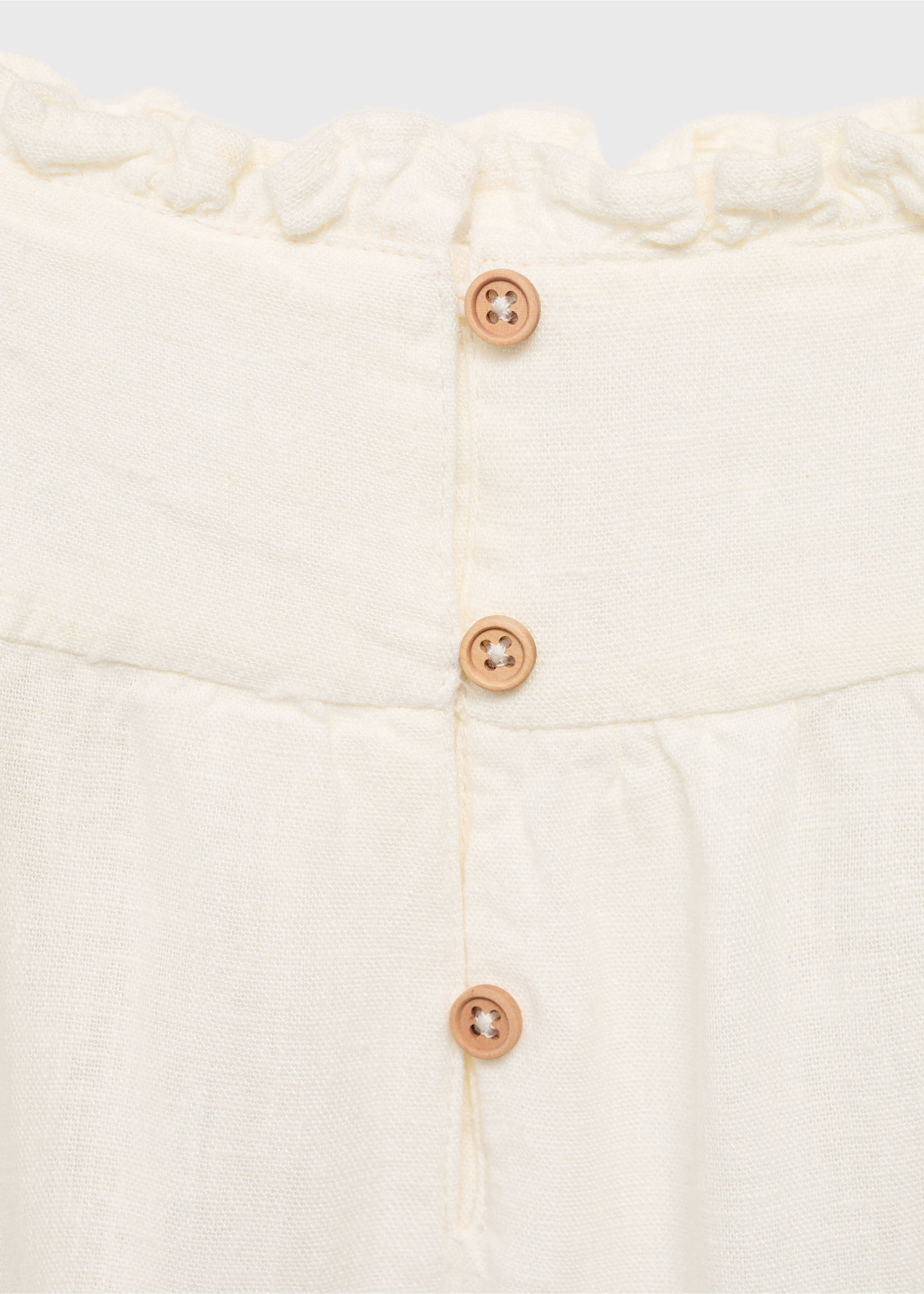 Vestido lino volantes - Detalle del artículo 8, Blanco. Ref: 87057696-00.